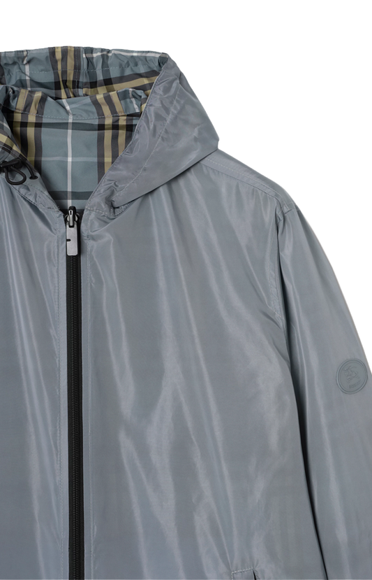 Reversible Check Hooded Jacket