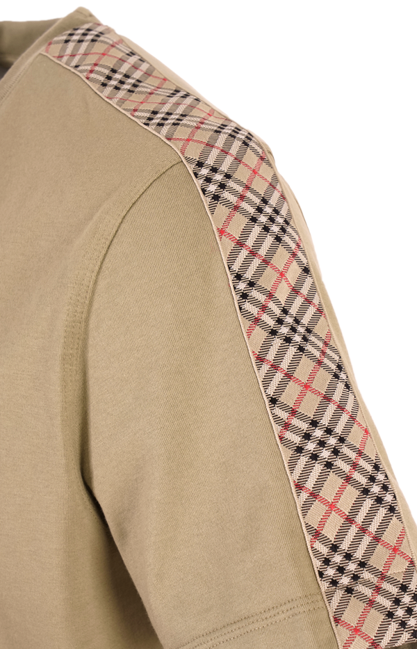 Check Trim Cotton T-shirt