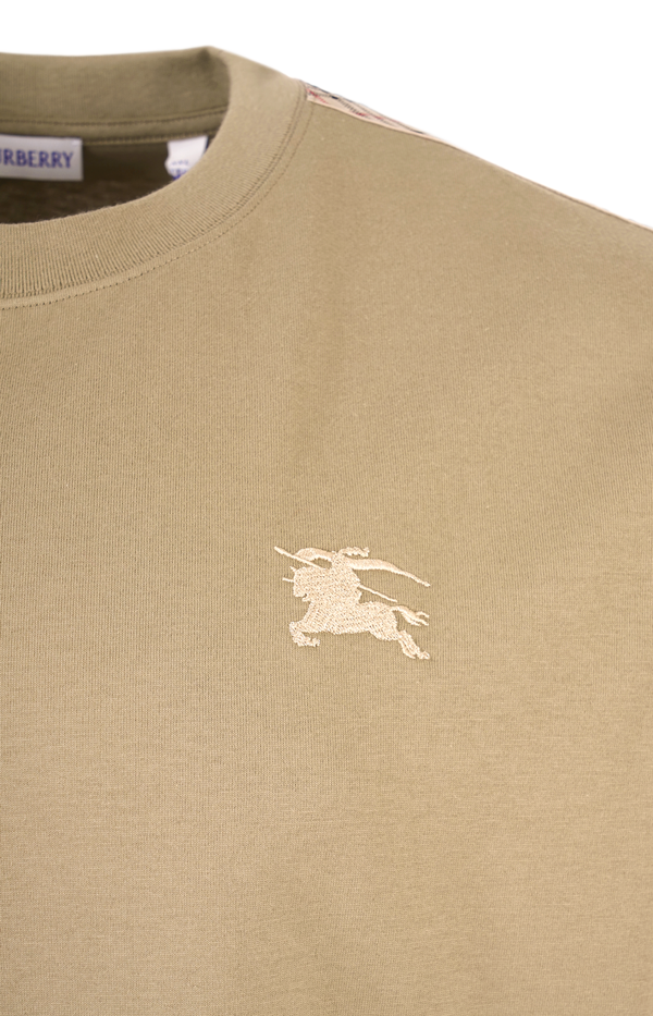 Check Trim Cotton T-shirt