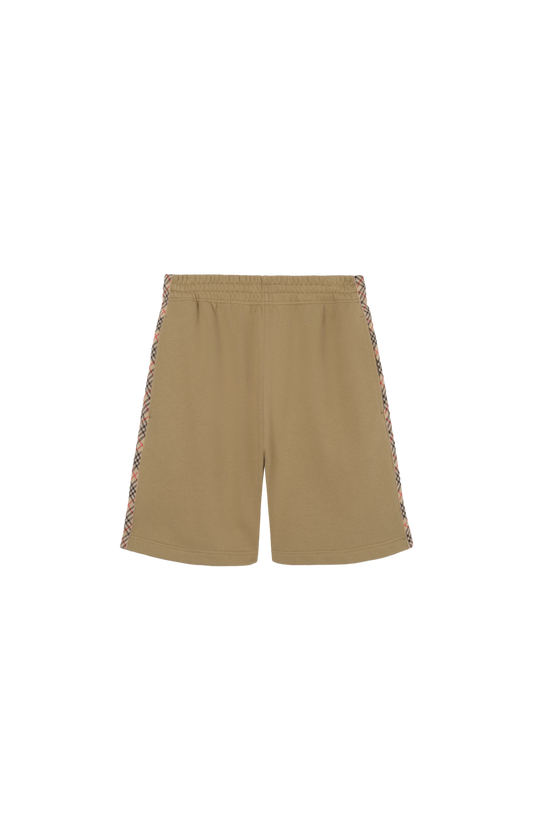 Check-trim cotton shorts