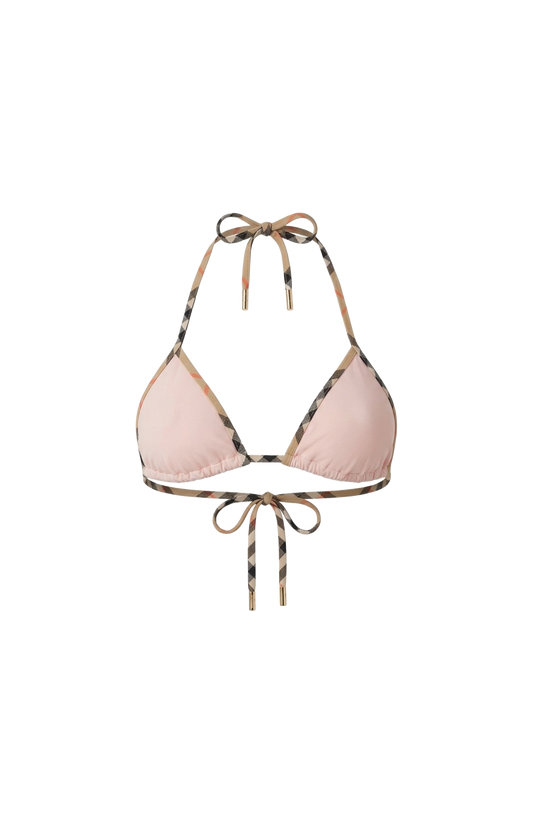 Check Trim Bikini Top