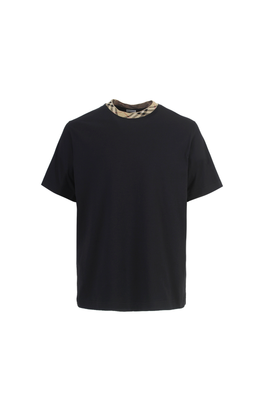 Check Trim Cotton T-shirt