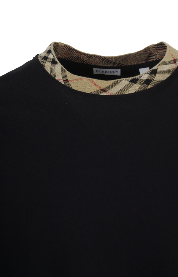 Check Trim Cotton T-shirt