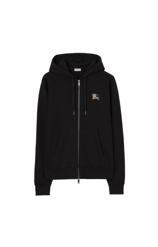 Check Knight Stamp cotton zip hoodie