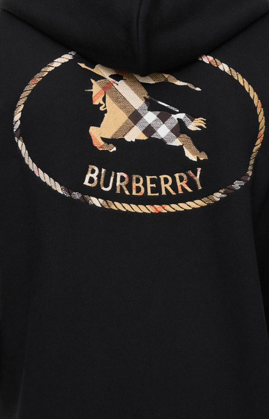 Check Knight Stamp cotton zip hoodie