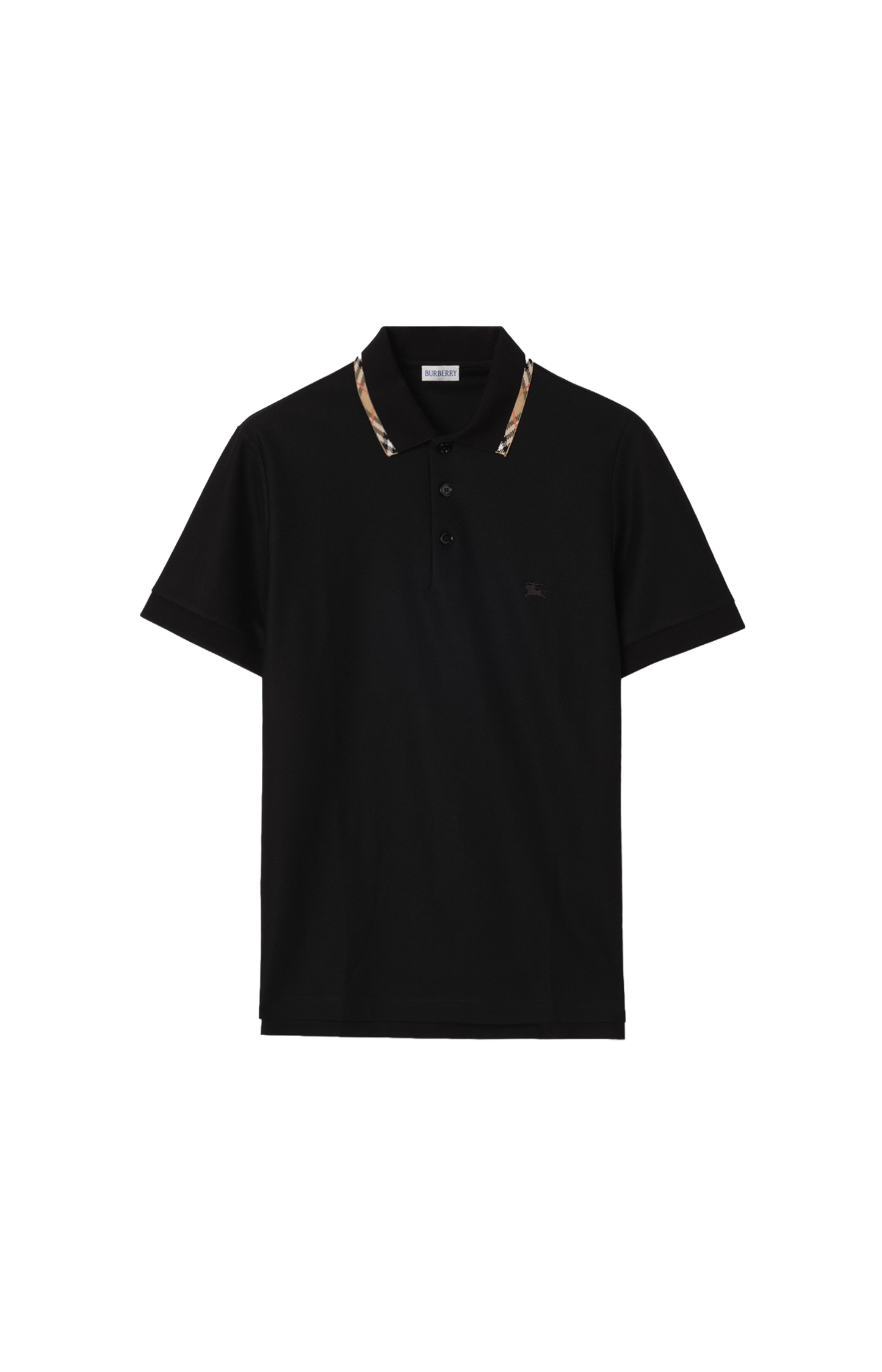 Check-trim cotton polo shirt