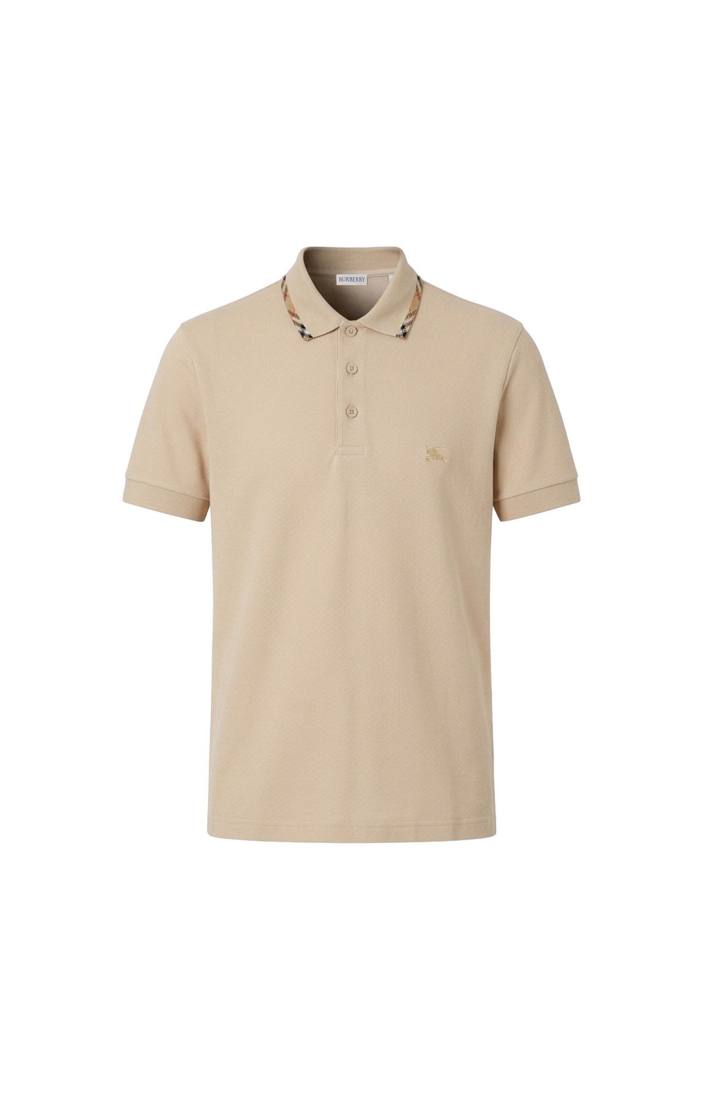 Check trim cotton polo shirt