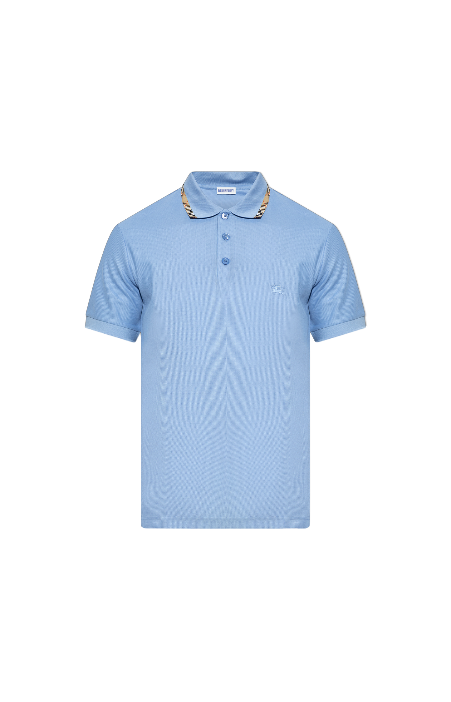 Check trim cotton polo shirt