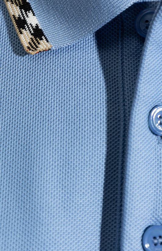 Check trim cotton polo shirt