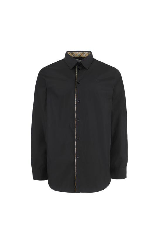 Burberry Classic-Fit Check Piping Cotton Poplin Shirt