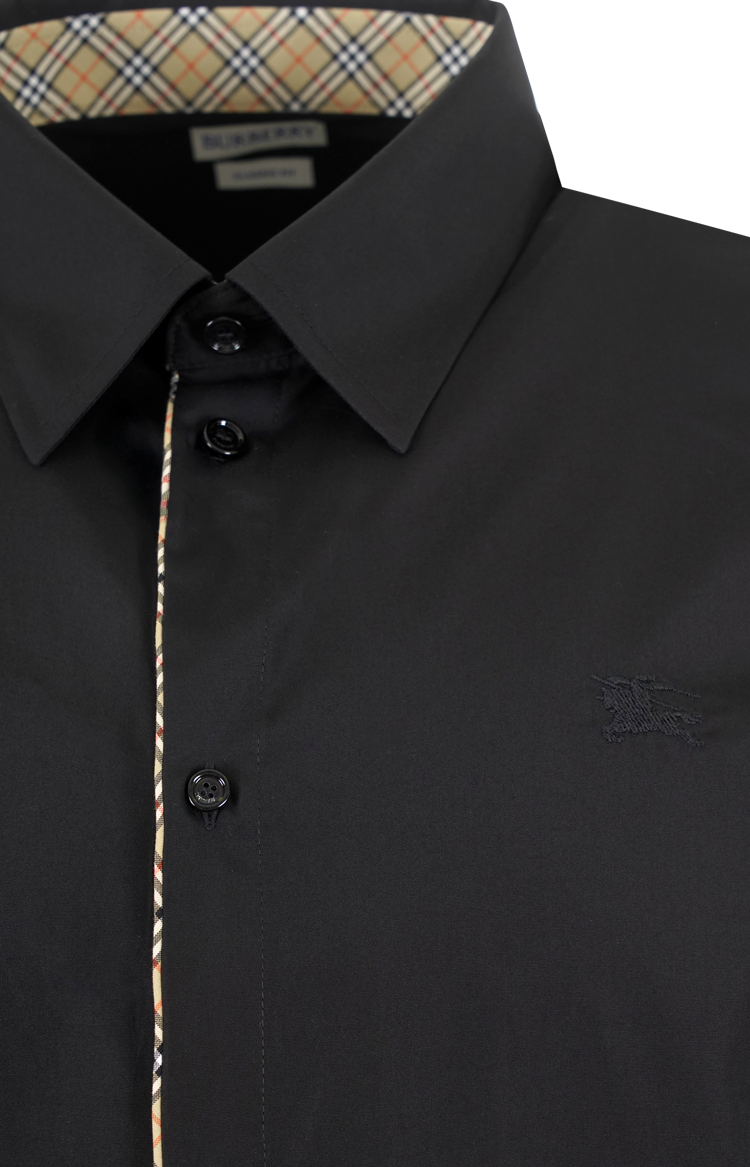 Burberry Classic-Fit Check Piping Cotton Poplin Shirt