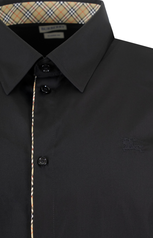 Burberry Classic-Fit Check Piping Cotton Poplin Shirt