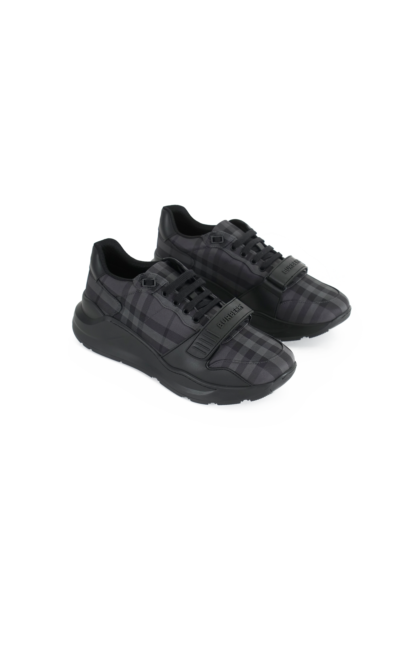 Check, Suede and Leather Sneakers