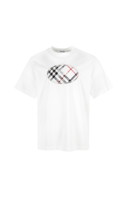 Check Knight Stamp Cotton T-shirt