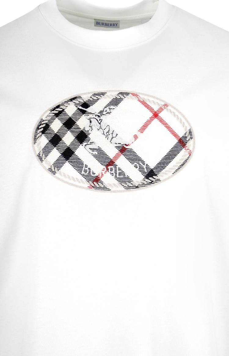 Check Knight Stamp Cotton T-shirt
