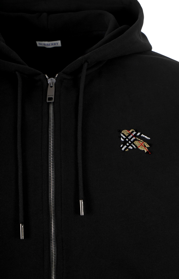 Check Knight Stamp Cotton Zip Hoodie