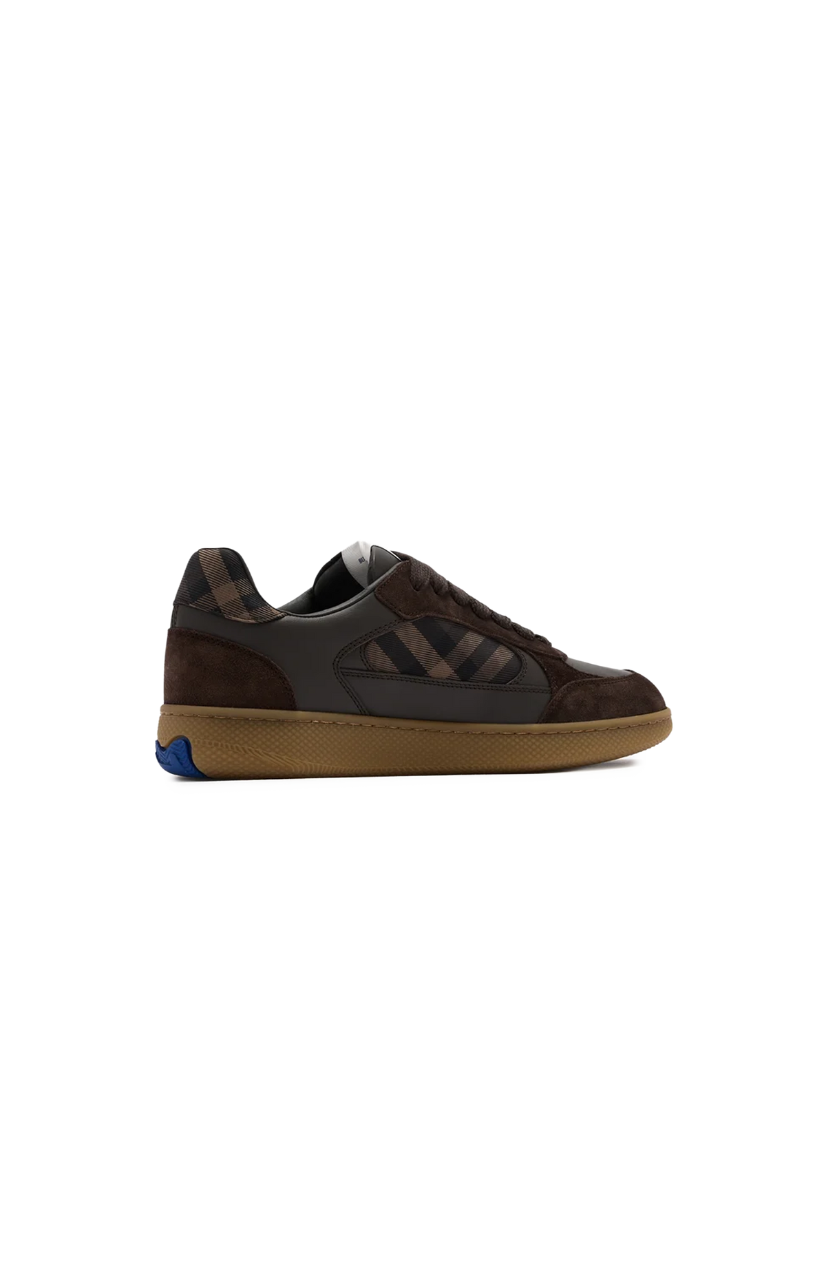 Burberry Leather, Suede and Check Terrace Sneakers in Dark Brown — product photo 3