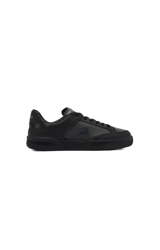 Burberry Leather and Nylon Harrow Sneakers in Black — front view
