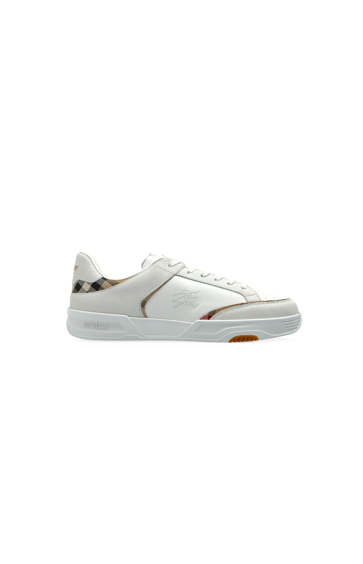 Burberry Leather and Nylon Harrow Sneakers in White — front view