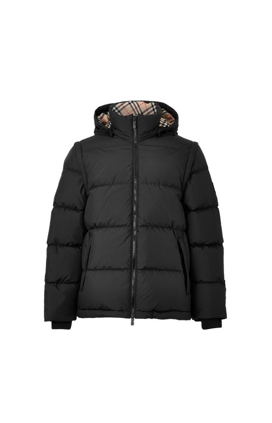 Burberry Bideford Puffer Jacket in Black — front view