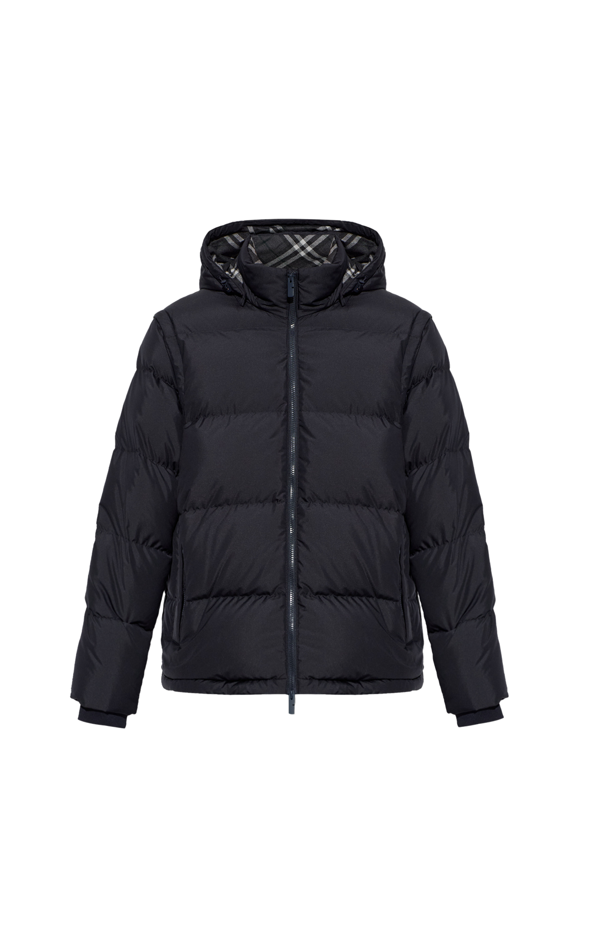 Hooded Puffer Jacket in Navy