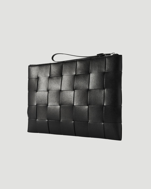 Large Intrecciato Leather Pouch