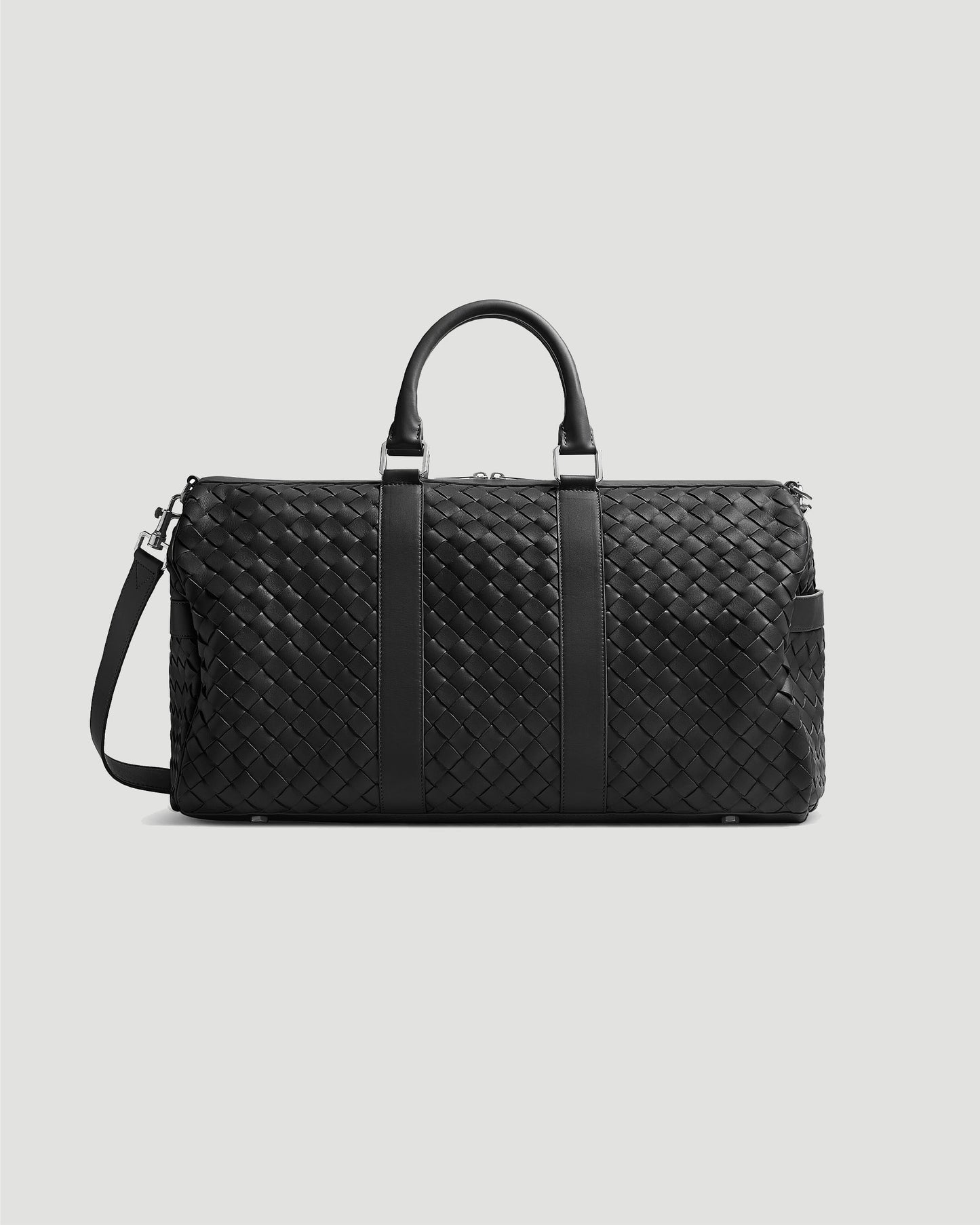 LEATHER TRAVEL BAG IN BLACK