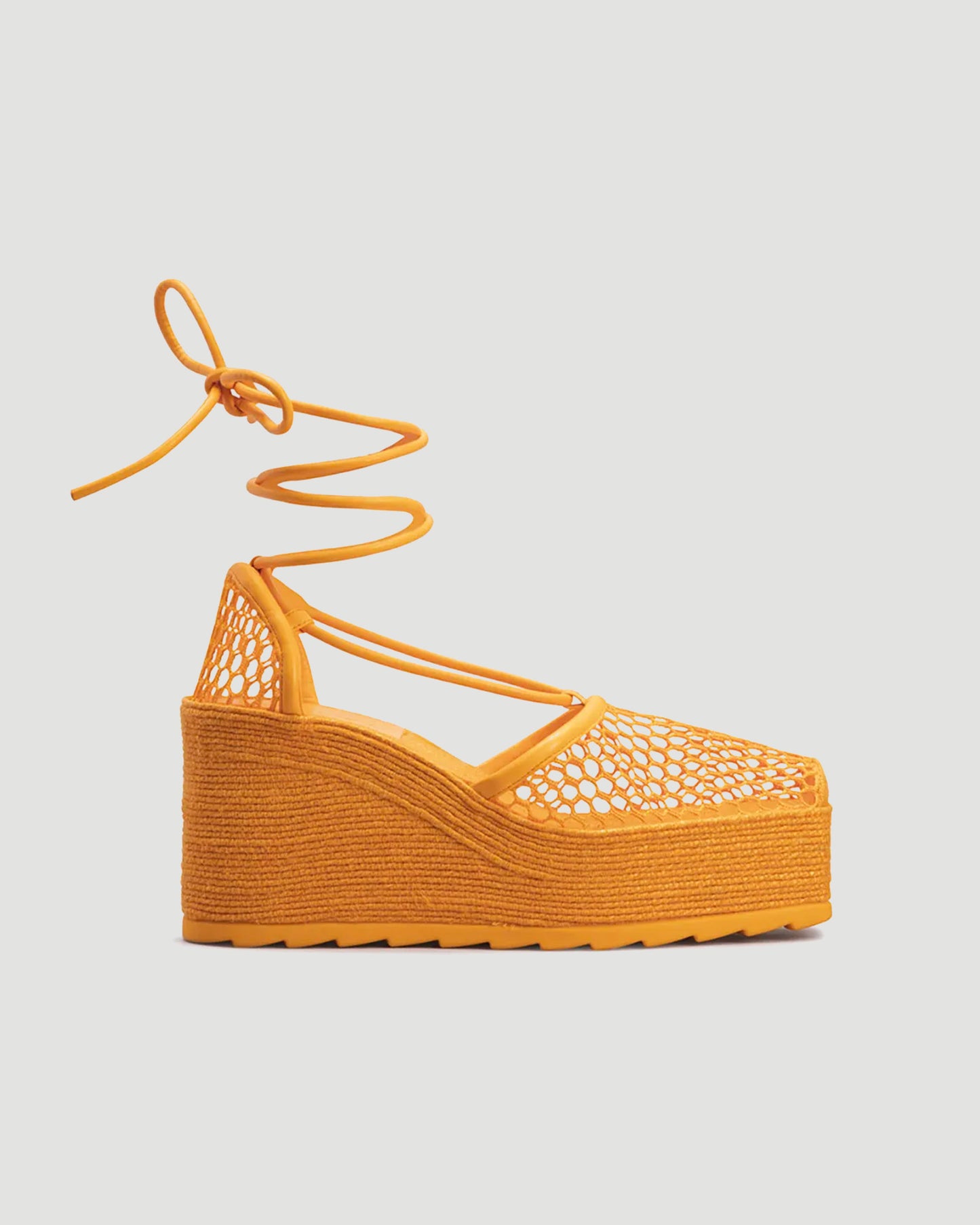 Tangerine platform espadrilles