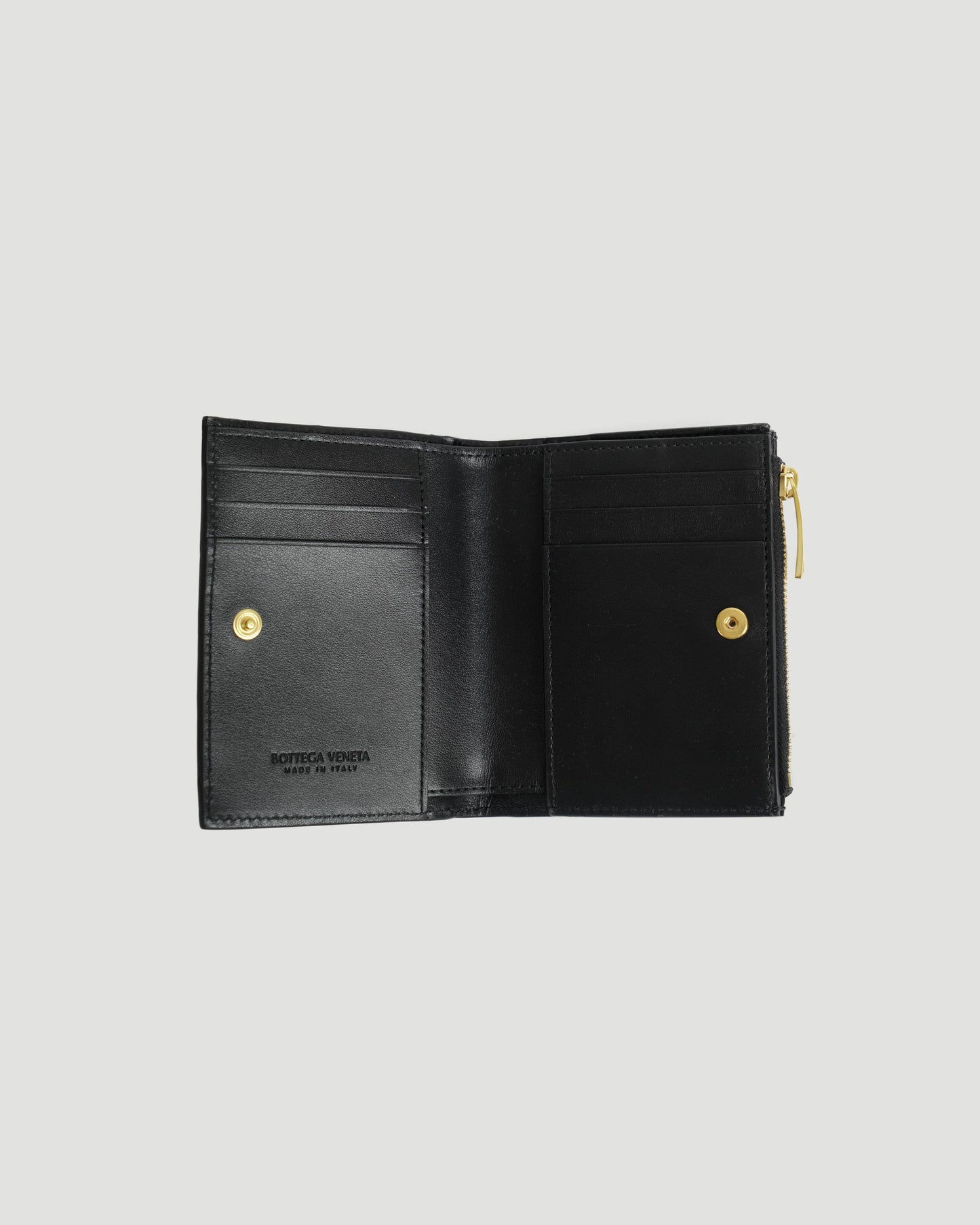 Small Intrecciato Bi-Fold Zip Wallet