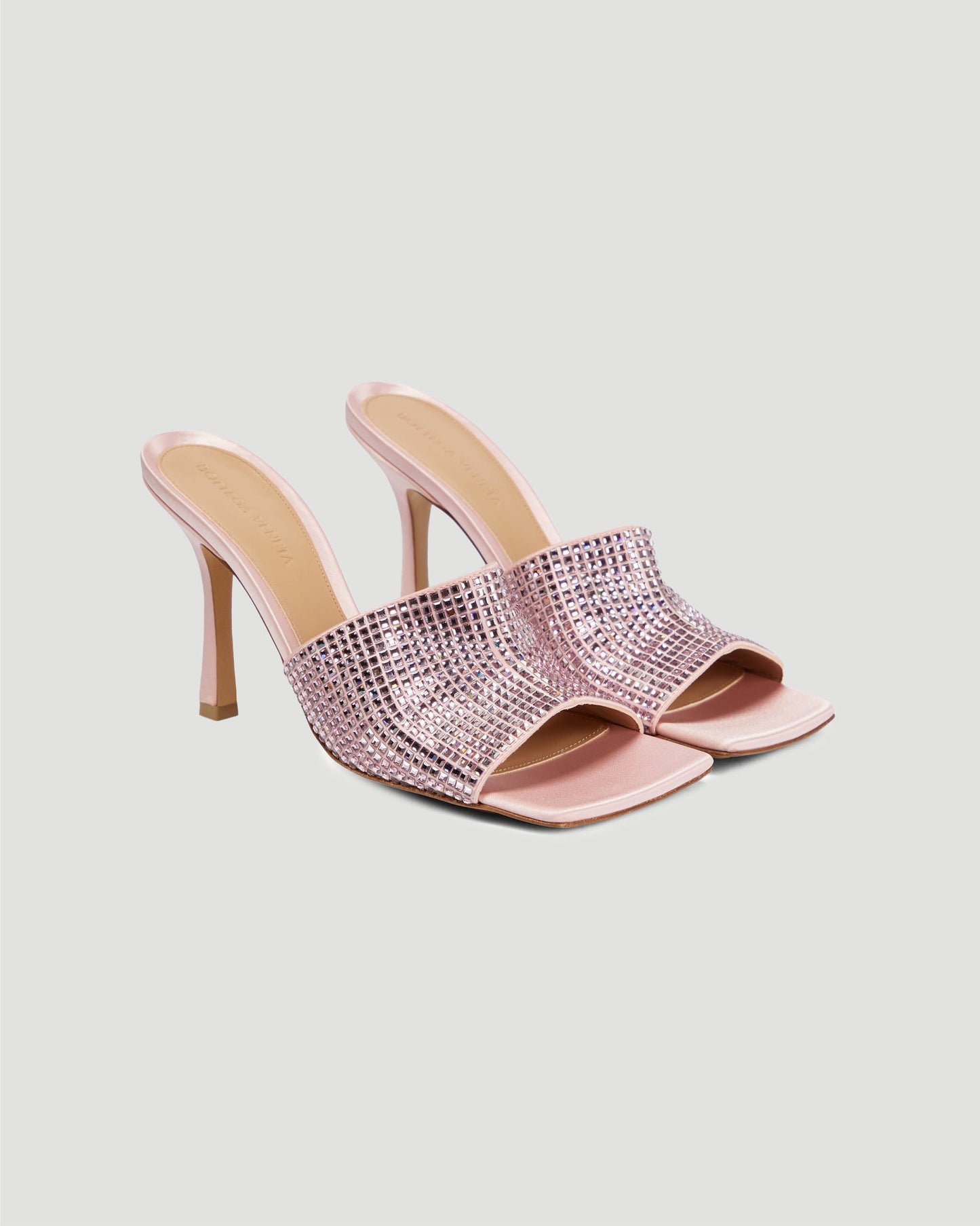 Sparkle Stretch Mule Sandals in pink