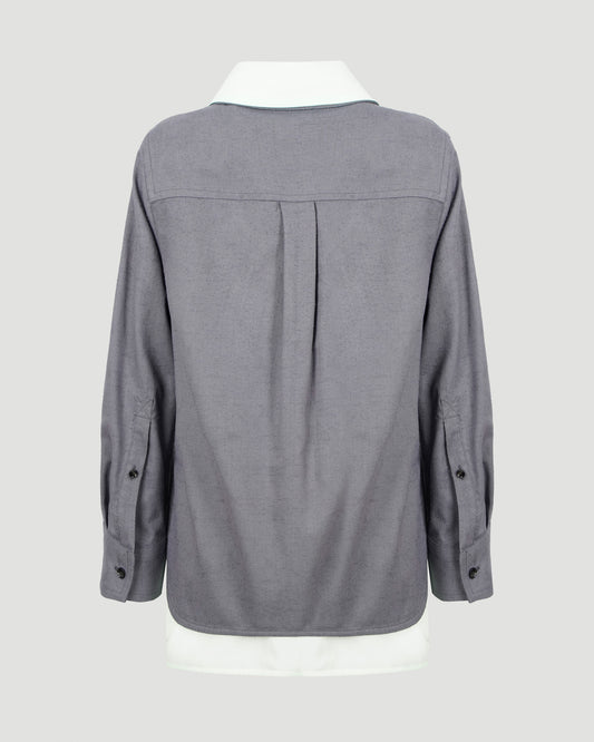 Relaxed Fit Double Layer Cotton Shirt