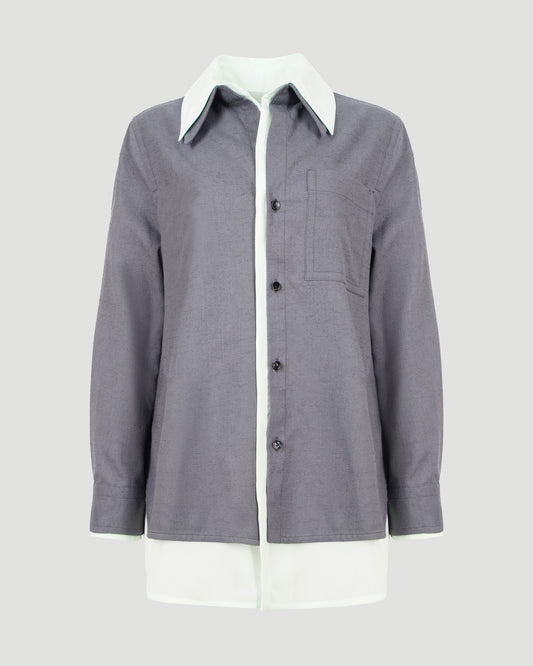 Relaxed Fit Double Layer Cotton Shirt