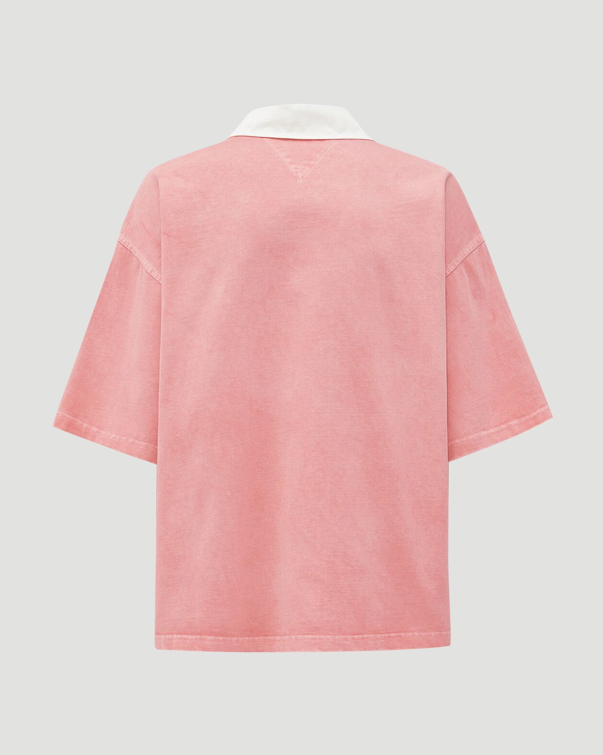 Bottega Veneta Washed Out Jersey Polo Shirt in Pink Lemonade — product photo 2
