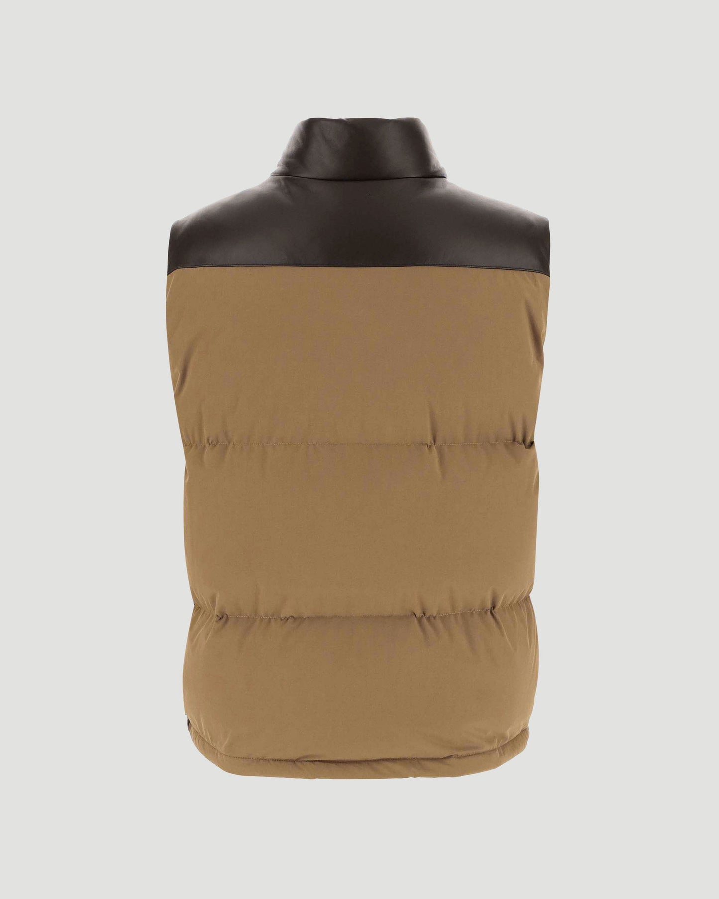 Frosted Poplin And Leather Gilet