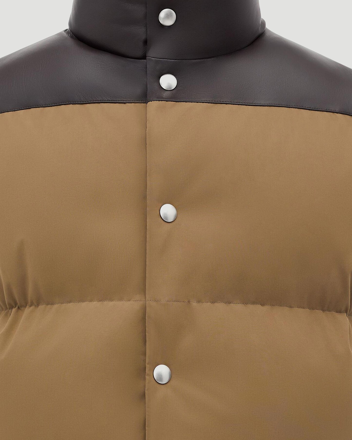 Frosted Poplin And Leather Gilet
