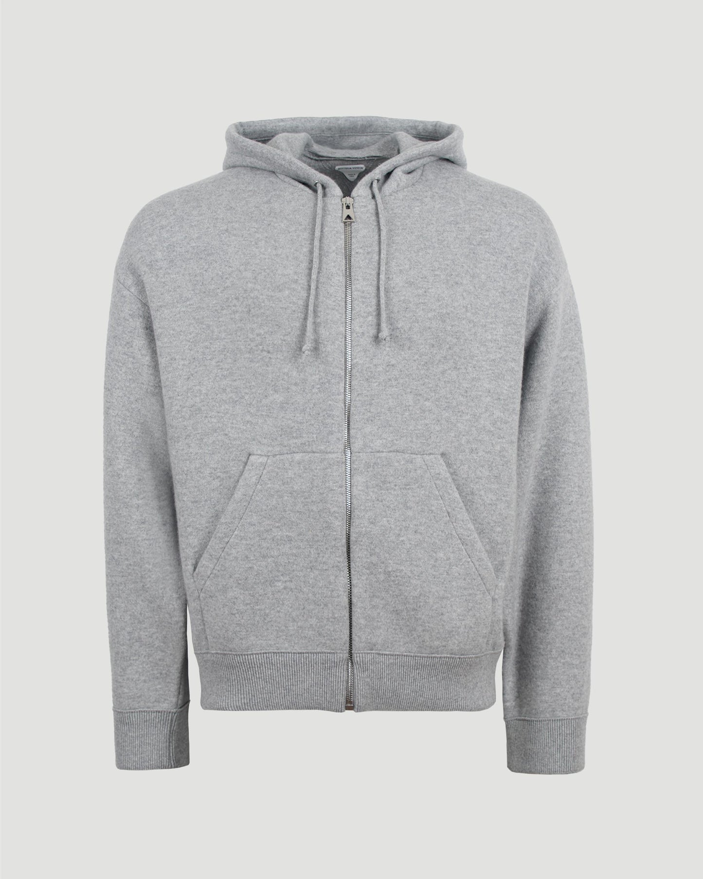 ZIP-UP CASHMERE HOODIE IN GREY