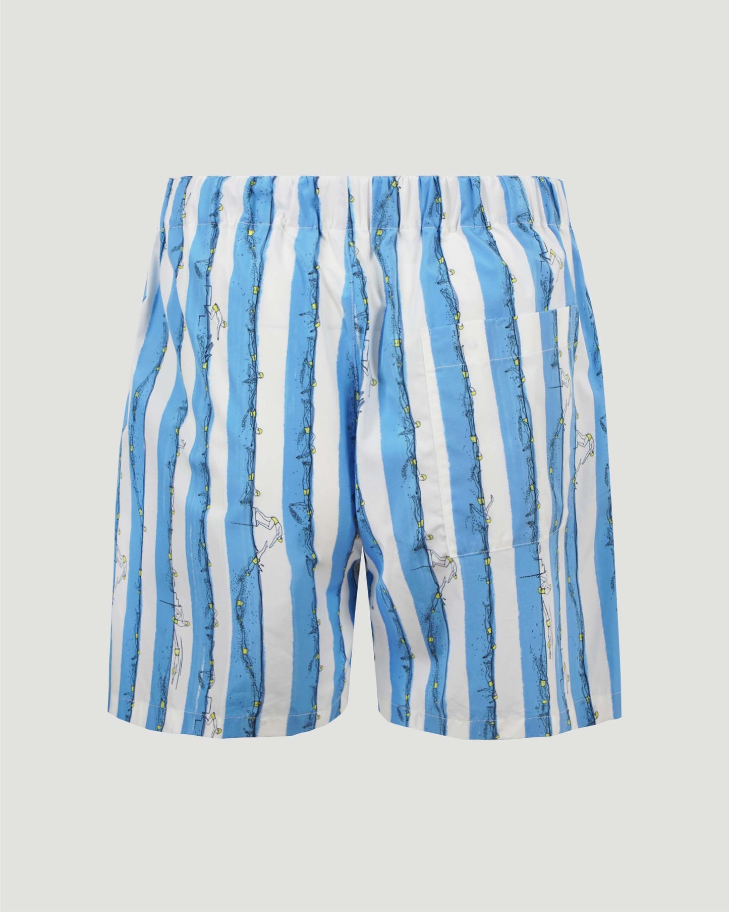 Swimmers print cotton shorts in blue