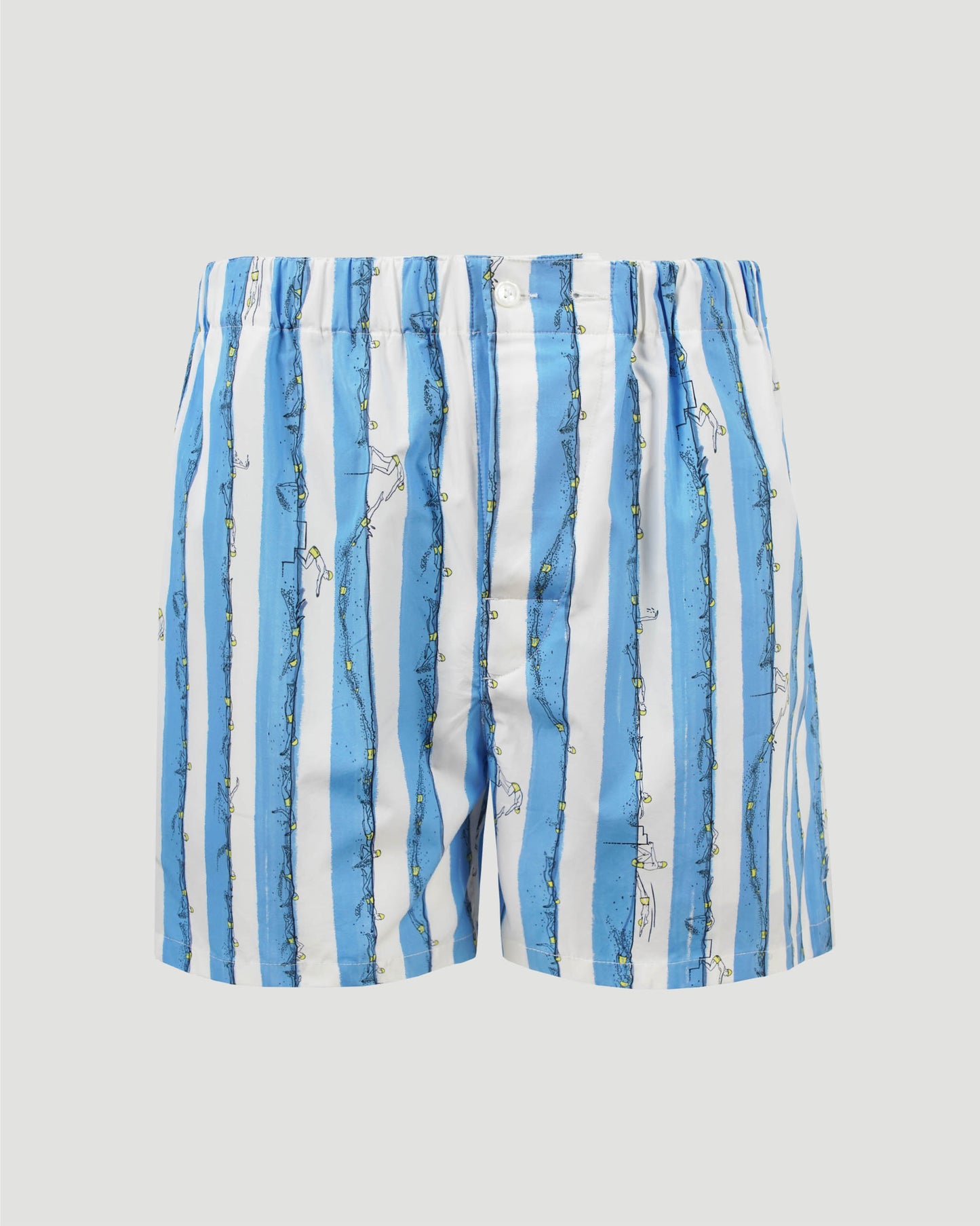 Swimmers print cotton shorts in blue