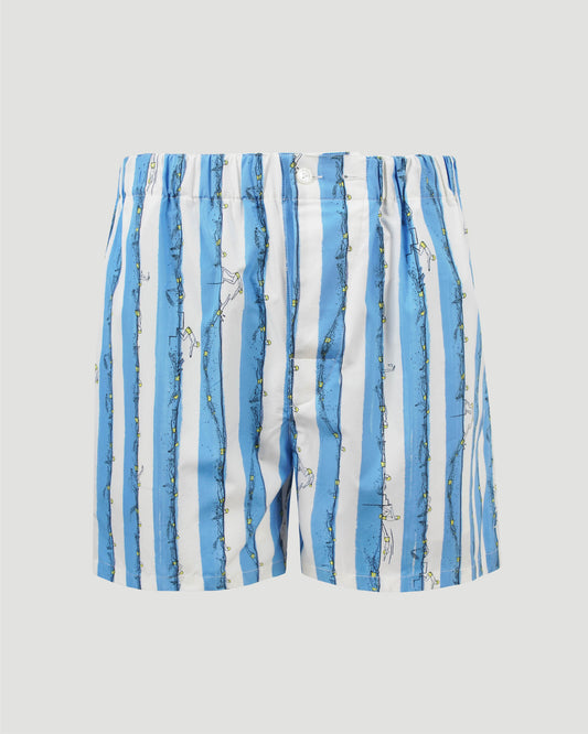 Swimmers print cotton shorts in blue