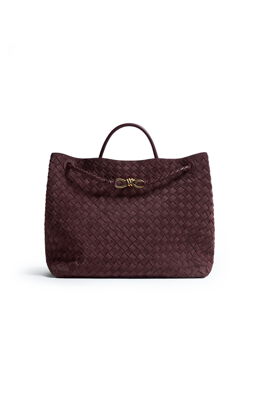 Bottega Veneta Large Andiamo in Deep Mahogany — front view