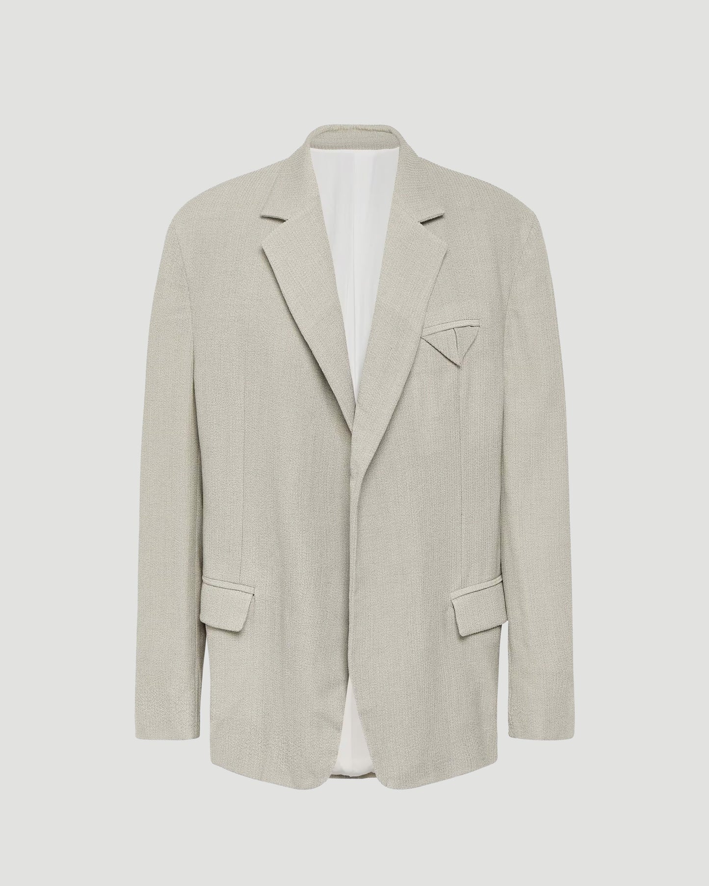 Bottega Veneta Wool Silk Mouline Jacket in Neutrauls — front view
