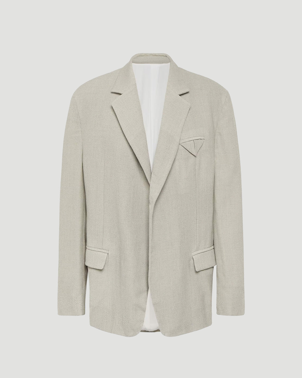 Bottega Veneta Wool Silk Mouline Jacket in Neutrauls — front view