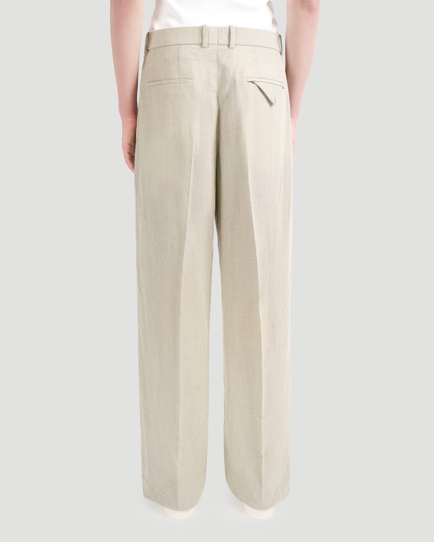 WOOL SILK MOULINE TROUSERS