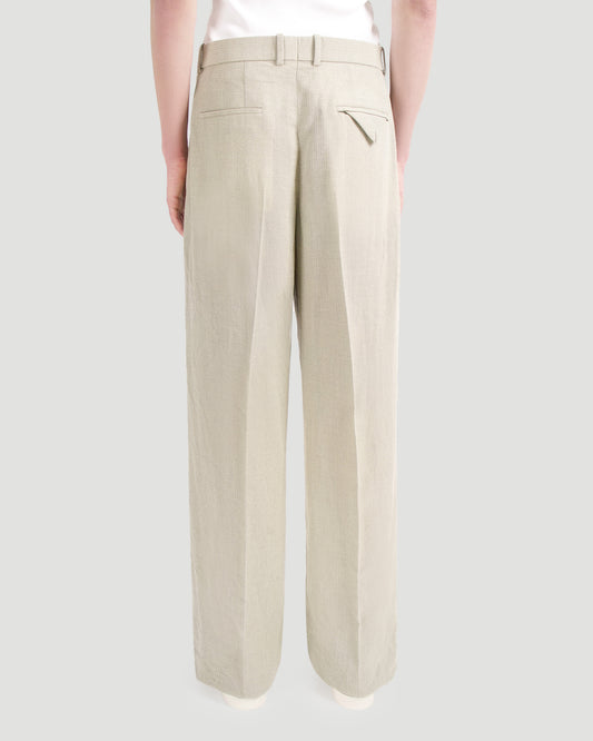 WOOL SILK MOULINE TROUSERS