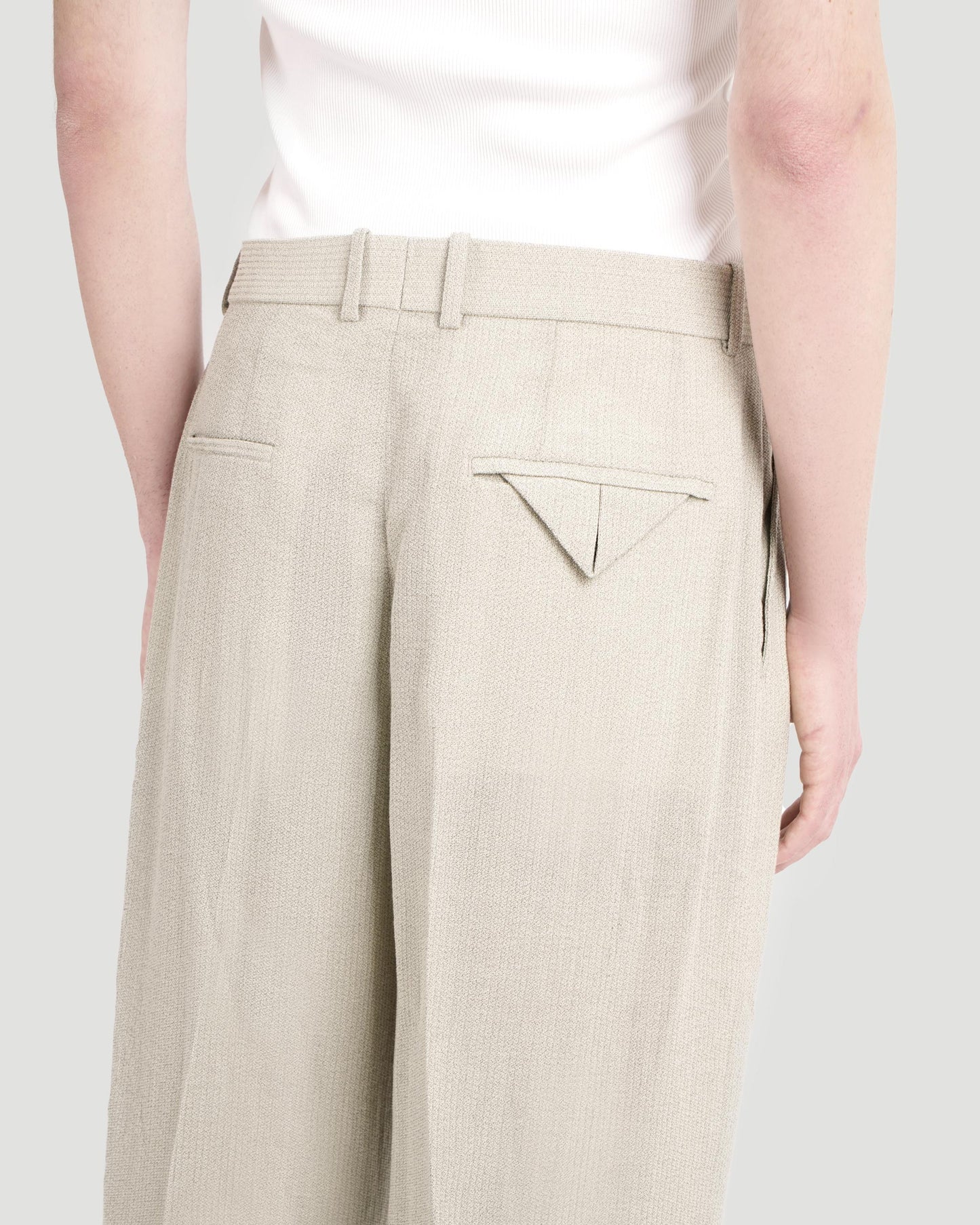 WOOL SILK MOULINE TROUSERS