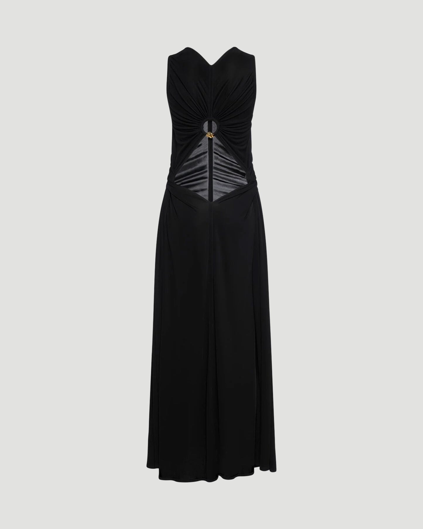 Viscose Jersey Long Dress With Knot Ring