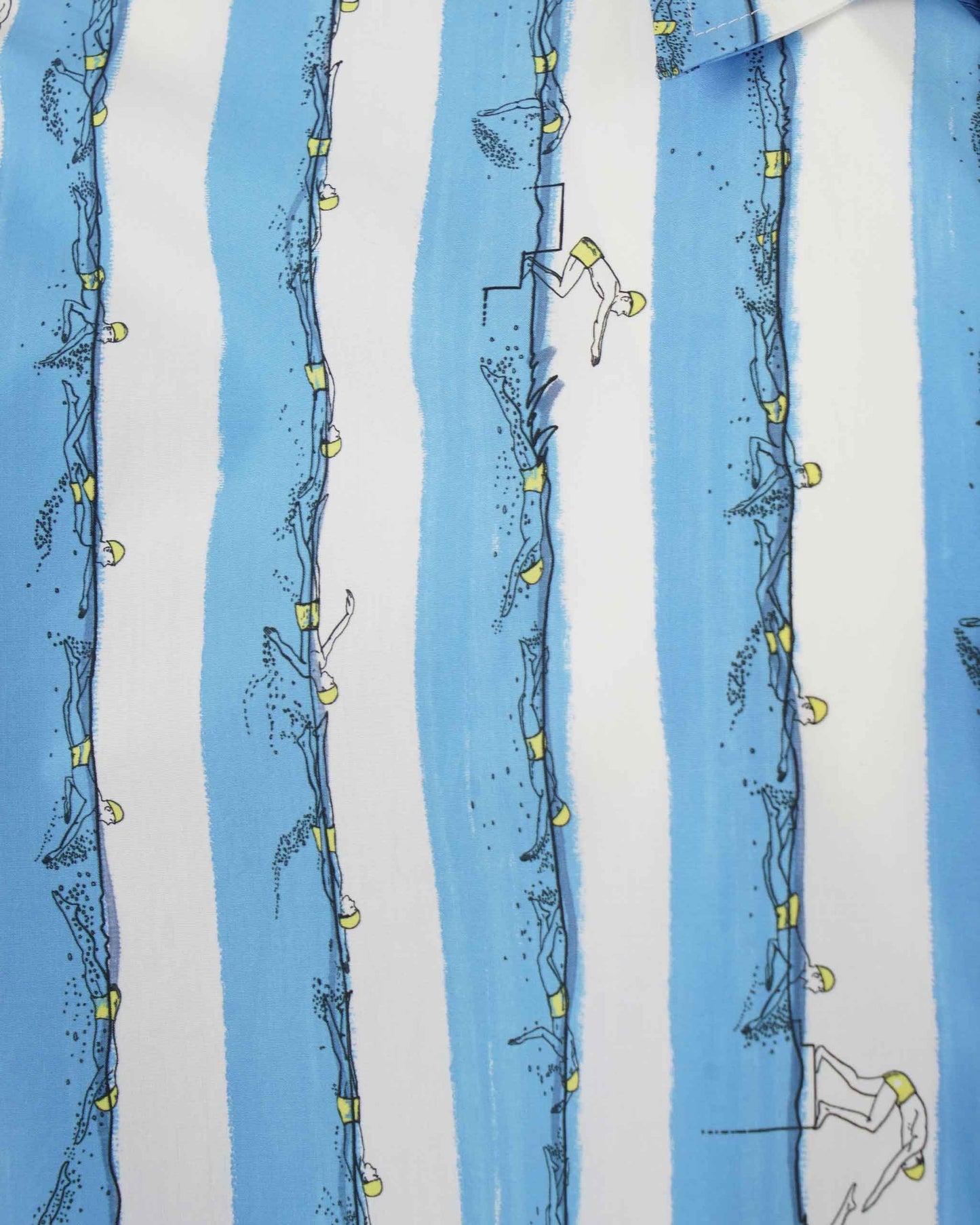Swimmers print cotton shirt in blue