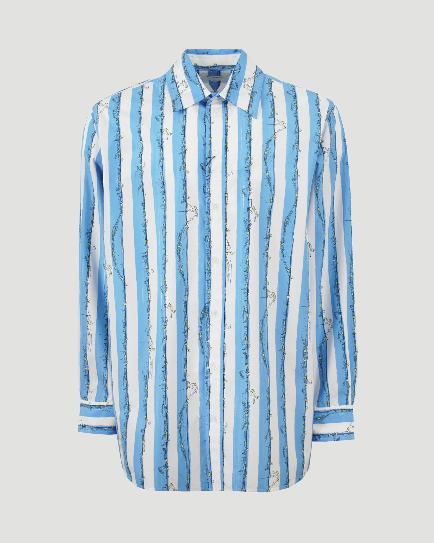 Swimmers print cotton shirt in blue