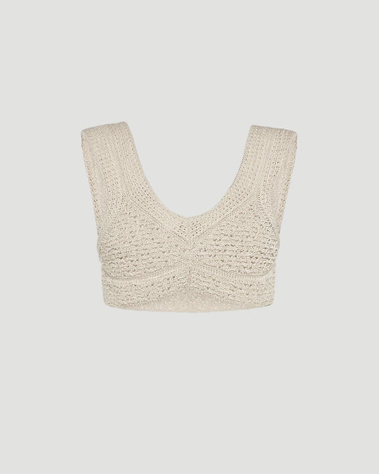 COTTON CROCHET BRA