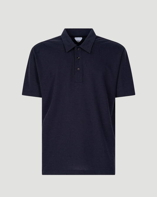 Light Cotton Piquet Polo in Dark Night
